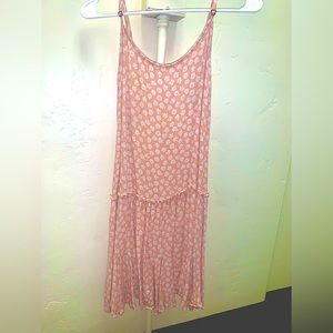 Wild Fable orange flowy knee length dress with whote flowers